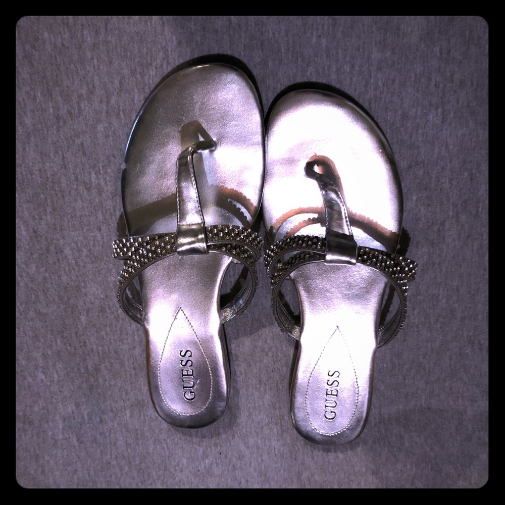 Guess Silver Rhinestone Sandal